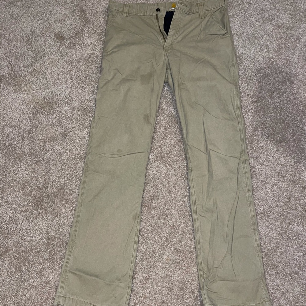 Carhartt lined khaki pants